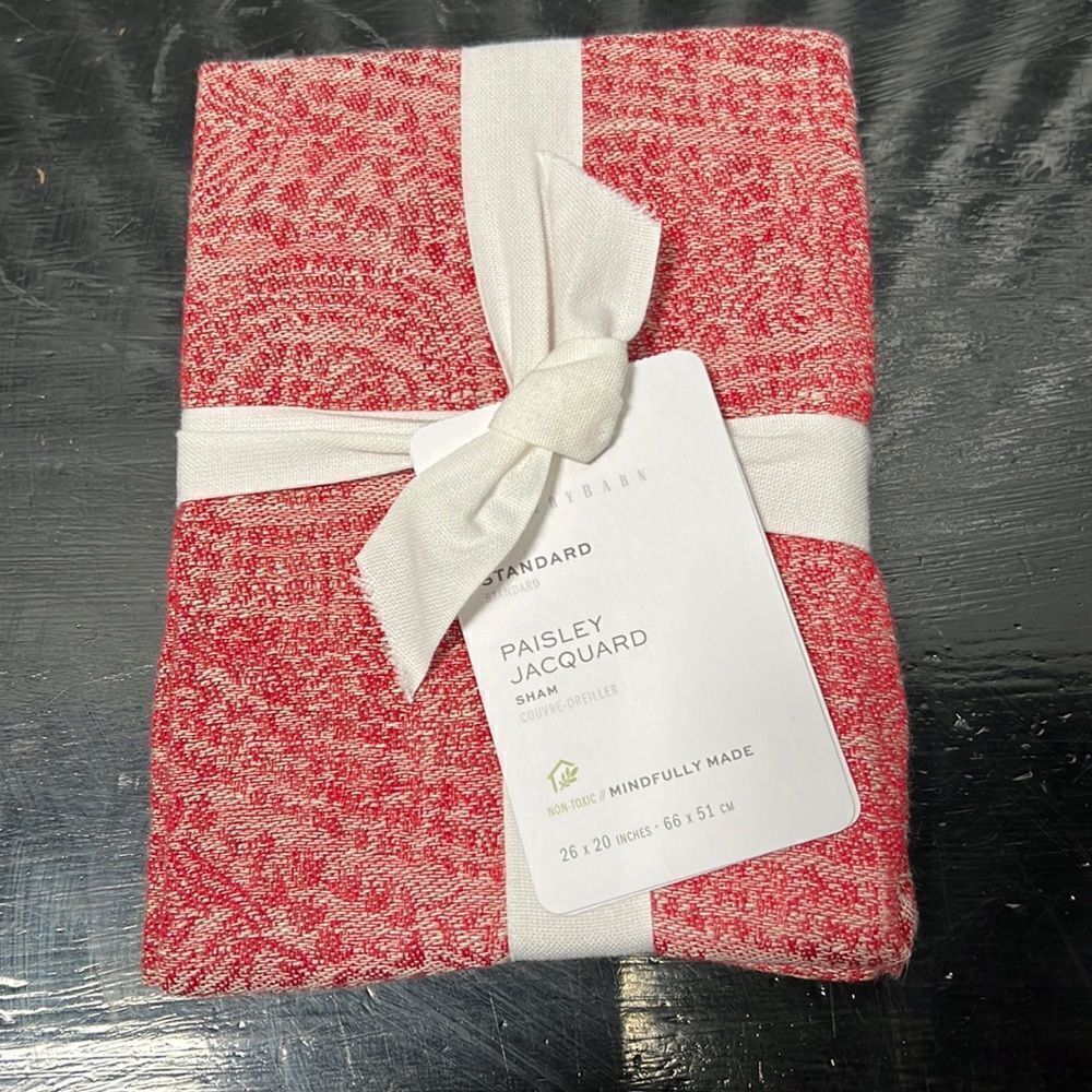 Pottery Barn Paisley Jacquard Belgian Linen Sham